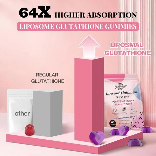 liposomal reduced glutathione Liposomal Glutathione Gummies 1000 mg, Sugar Free Reduced L-Glutathione  with Vitamin C & Vegan Collagen, Antioxidant & Skin Support, 150 Count