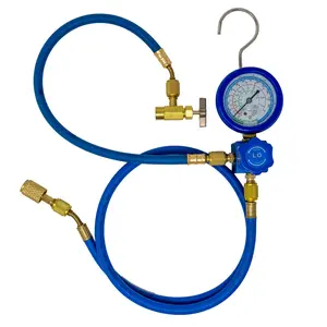 Leak Saver Complete R290 and R600A Charging Manifold Hose and Gauge Set with Included K28 (ICOR) Can Tap Valve and Piercing Can Tap