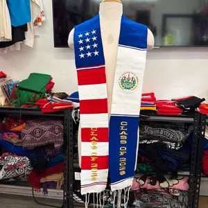 Binational Graduation Sash Salvador estados UNIDOs Scarf Stole Class of 2026