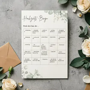10 Sheets Party Games and Activities Wedding Bingo Game, Wedding Game for Bride Groom and Guests, Party Game, Bingo Game