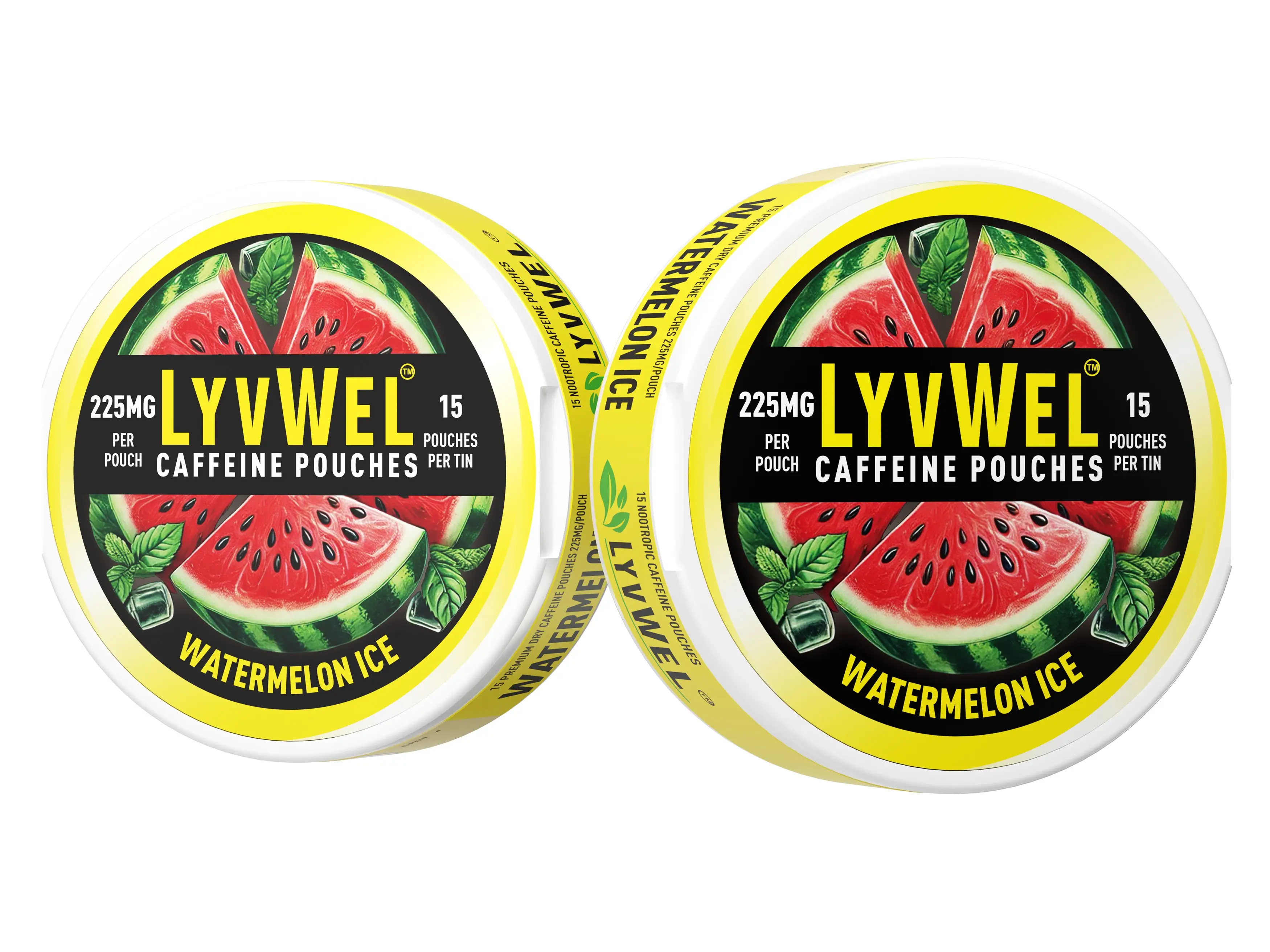 LyvWel Upper Energy Deckys – 2-Jar Caffeine Pouch Bundle (72mg or 225mg Per Pouch)