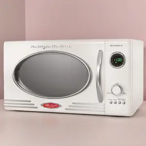 Retro 0.9 Cubic Foot 800-Watt Countertop Microwave Oven - Ivory, RMO4IVY