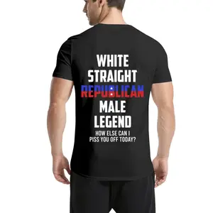 White Straight Republican Male Legend T-shirt, Funny Political Humor Tee, Conservative Graphic Shirt, Bold Statement Mens Tee, Casual Cotton Shirt