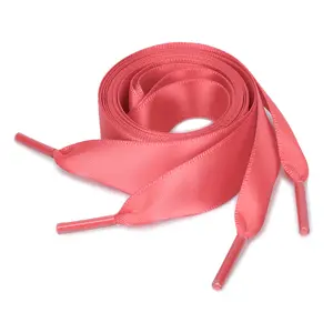 INSPIRE CHIC Women's Shoe Lace Ribbon Satin Sneakers Replace Extra Wide Flat Shoelace 2 Pairs