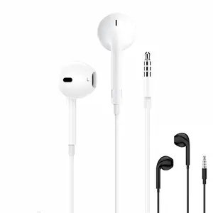 Dual Pack Half In-Ear Earbuds Wired Earphones with Microphone and Volume Control for iPhone, Android, Tablet, Laptop Earpods Compatible with 3.5mm Headphone Jacks Electronic Audio & Video Device Headset