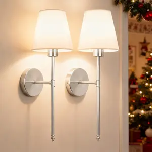 Vintage LED Rechargeable Wall Light Set, Gold Silver E27 Bulbs, No Wiring Required, Bedroom Bedside Hallway Decor Lights