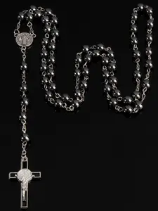 Bead Scripture Necklace Cross, Unisex Faith Amulet, Daily Holiday Gift, Fashion Halloween Christmas Gift, Men Women Jewelry