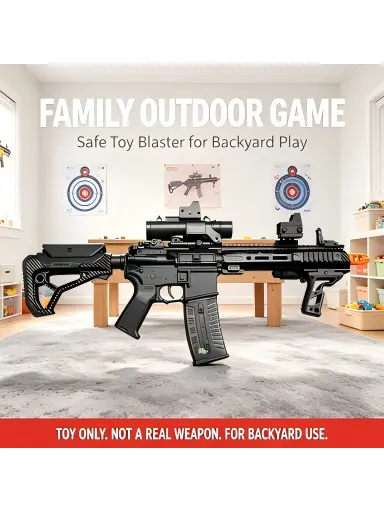Splatter Ball Blaster Rifle Style, Full Auto Electric Toy with Scope & Safe Orange Tip, Backyard Shooting Game Gift for Teen Boys Age 14+