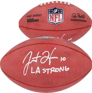 Justin Herbert Los Angeles Chargers Autographed Full Color Duke Football with "LA Strong" Inscription - Fanatics Authentic Certified