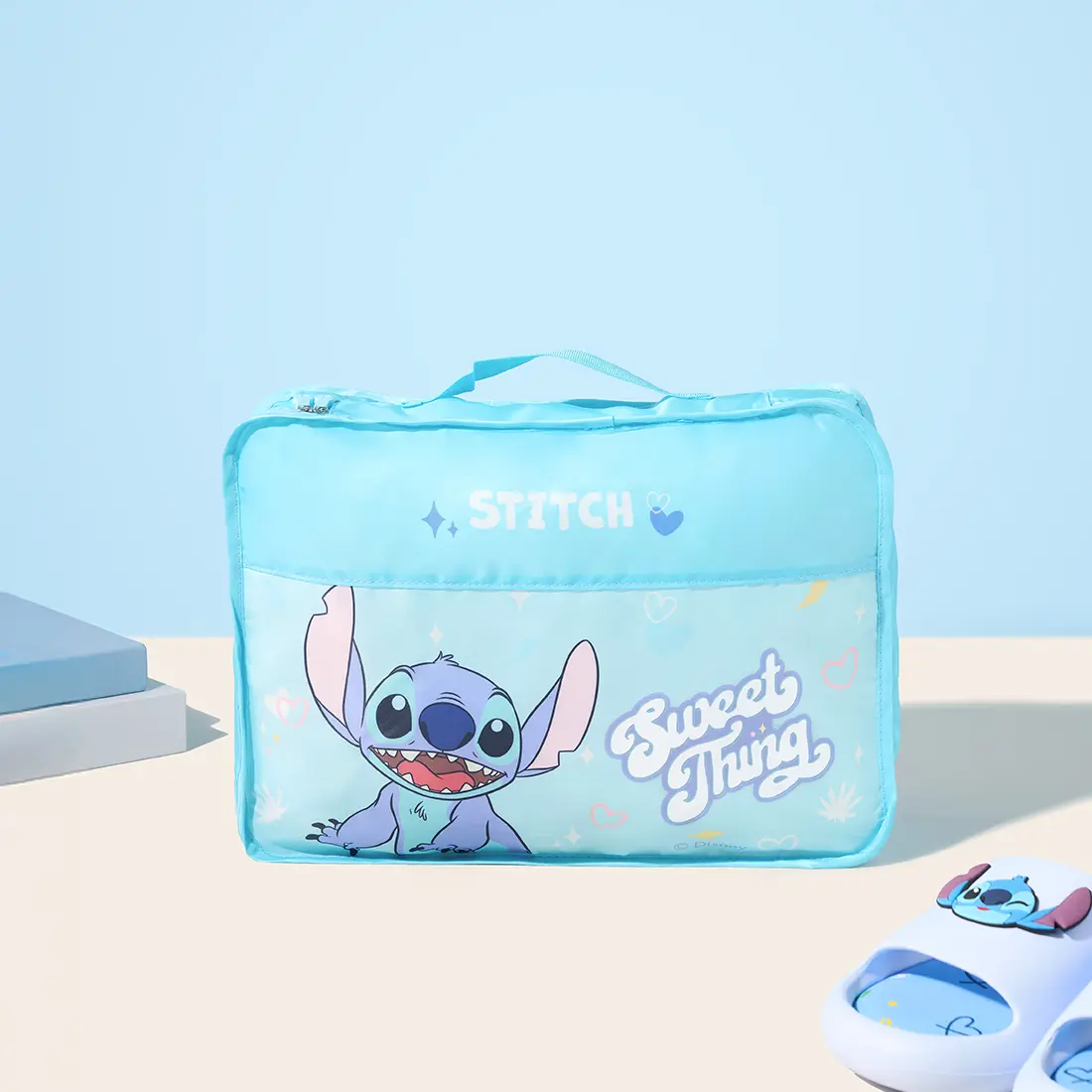 Disney Lilo & Stitch 2-Pack Cartoon Storage Bags - Sturdy Organiser with Figure Print, 2-Piece Home Supplies for Clothes, Keeps Wardrobe Tidy, Ideal for Disney Lovers, Back To School, Two Pieces