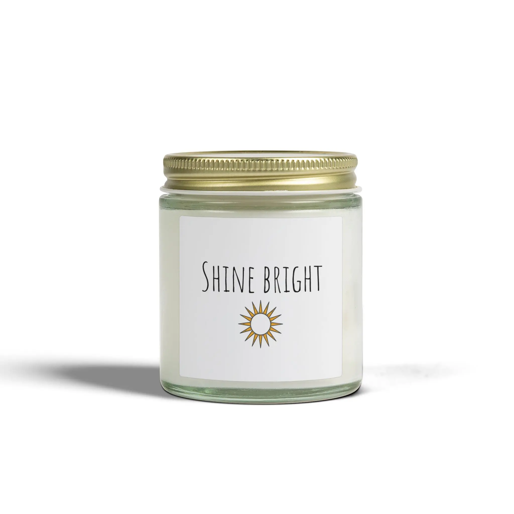 Tropical Coconut Apricot Natural Wax Jar Candle - 4oz/9oz Glass Jar, Cotton Wick, Reusable, "Shine Bright" Vanilla/Cashmere Musk Aroma, Home Supplies Decor Freshener, ~20h Burn Time, Unscented Option Available