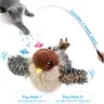 Plush Hanging Interactive Cat Toy - Rechargeable, Touch-Activated, Durable and Safe, Realistic Sparrow Design, Realistic Bird Sounds, Machine-Washable Cover, Hanging Loop, Wand Included, Stimulates Hunting Instincts, Eliminates Boredom for Kittens