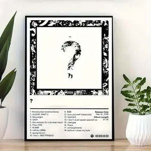 Xxxtentacion  Poster 2D One Piece of a Frameless Xxxtentacion  Album Poster Featuring The Hip Hop Music Tracklist Poster (NO FRAME)