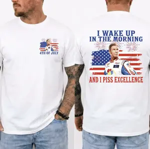 Ricky Bobby 4th Of July Shirt, I Wake Up In The Morning And I Piss Excellence T-Shirt, Talladega Nights Shirt, Funny America Independence Day Apparel, Gift For Men And Women