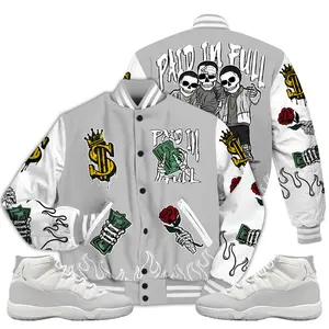11 Grand Finale Varsity Jacket, Grand Finale 11s Letterman Jackets, Money Paid In Full Graphic Streetwear T-Shirt Sneaker Outfit Casual Fabric Knit Menswear