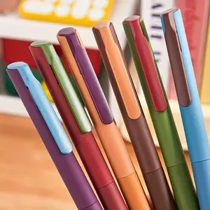 Smooth Writing 6pcs Mixed Color Click Mechanism Gel Pen St Nib - Aesthetic Gel Pens - Writes Smoothly And Dries Quickly Without Ink - Multiple Usage Scenarios Multiple Uses Daily Writing, Note Marking, Notebook, Painting Quick Dry Pens