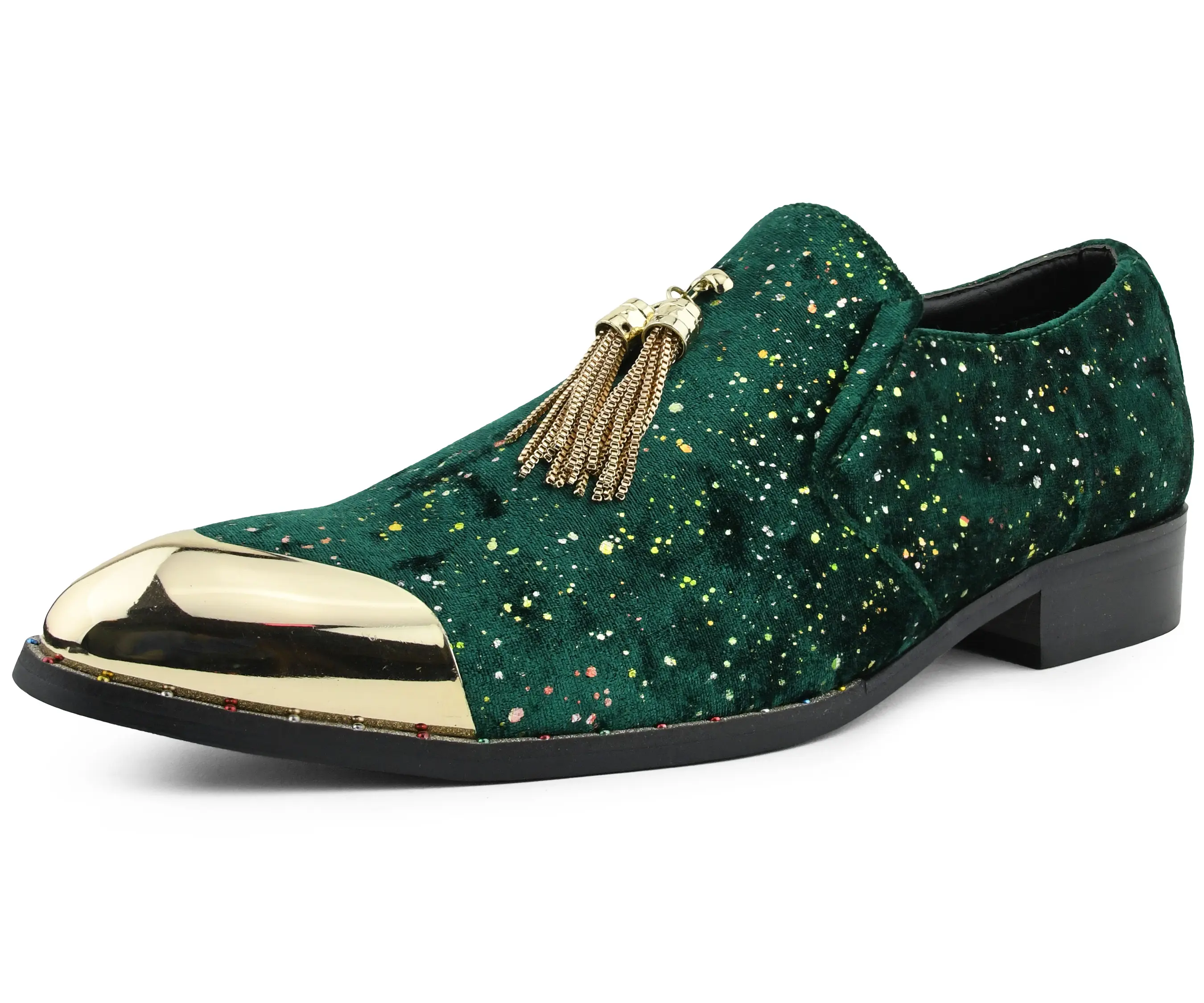 Amali Chaz Luxury Velvet Smoking Slippers With Metal Tip