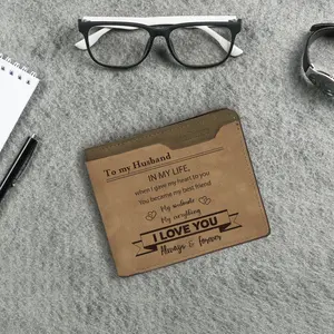 1pc Men's Wallet PU Leather Brown Business Wallet for Husband with Multiple Card Slots Inspirational quotes Vintage Inspired Credit Card ID Cash Holder from Wife Perfect Valentine's Day Birthday Gifts Christmas, Thanksgiving