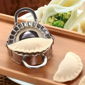 Stainless Steel Dumpling Mold, 1 Count Manual Dumpling Maker, Manual Dumpling Skin Press with Cutter, Kitchen Baking Tool for Dumpling, Cake and Pie, Durable Cooking Tools, Kitchen Utensils