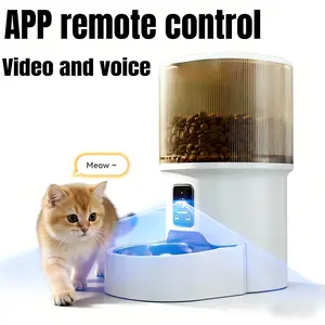 Smart Pet Feeder with Camera, Automatic Feeder, 4L Capacity, APP Remote Control, 2.4g Wireless Connection, Bidirectional Voice Chat, Timer Function