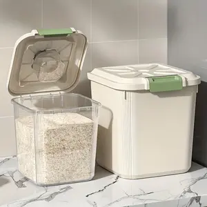 11lb/22lb High-Grade Sealed Food Storage Container, Moisture-Proof Insect-Resistant, Press-Pump Dispenser with Measuring Cup, BPA-Free