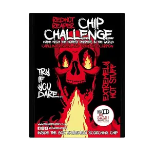 Red Hot Reaper – 1x Chip Challenge Hottest Snack Carolina Reaper & Trinidad Scorpion - Super Spicy Hot Chip