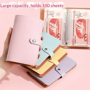 Simple Cash Savings Book, No Folding Paper Money Needed, Leather-Like Cover, Holds Bills and Coins, Ideal for Saving Money