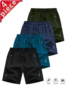 Men's Four-Piece Sports Pants Set, Lightweight Breathable Fitness Wear, Quick-Dry Comfortable Gym, Ideal for Active Lifestyle