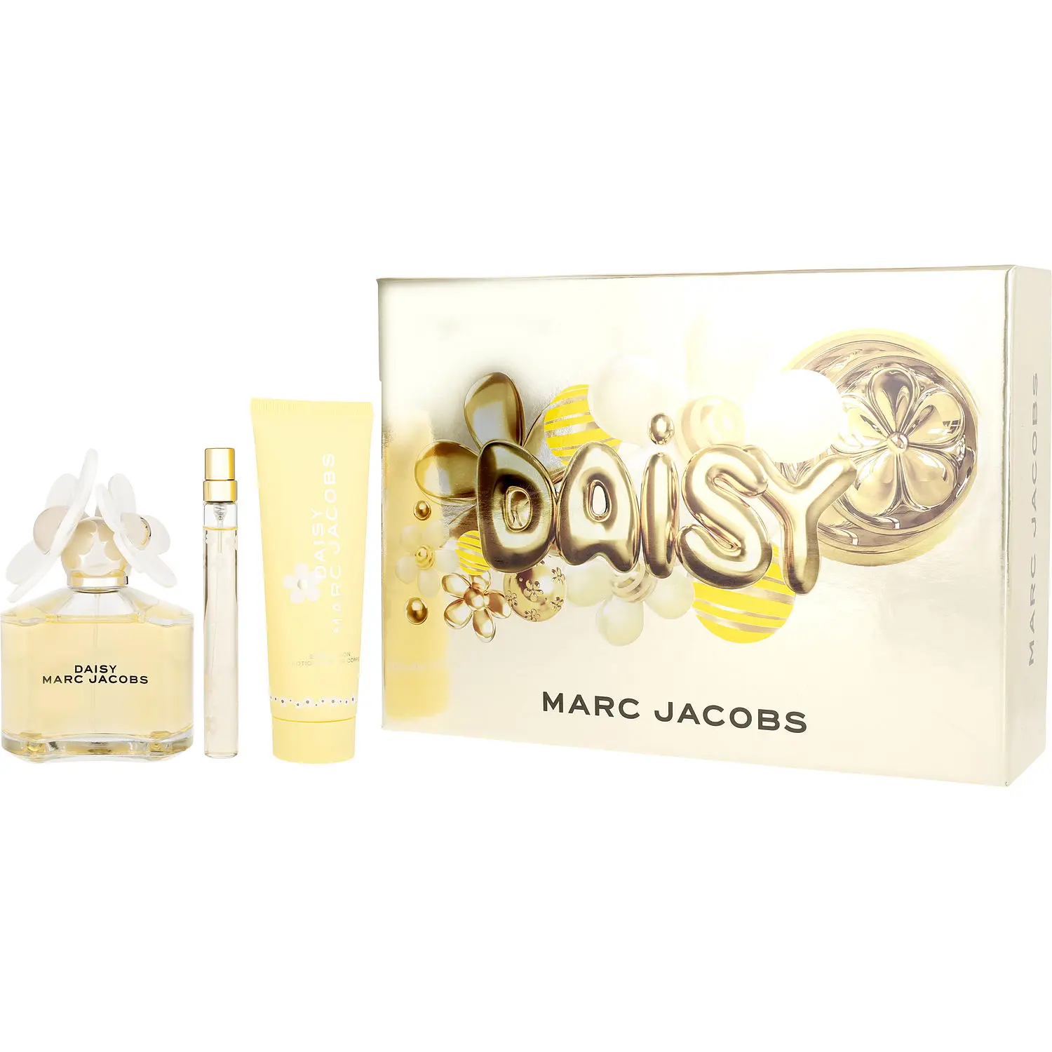 Marc Jacobs Daisy Set-Edt Spray 3.4 Oz & Body Lotion 2.5 Oz & Edt Spray 0.33 Oz Mini For Women