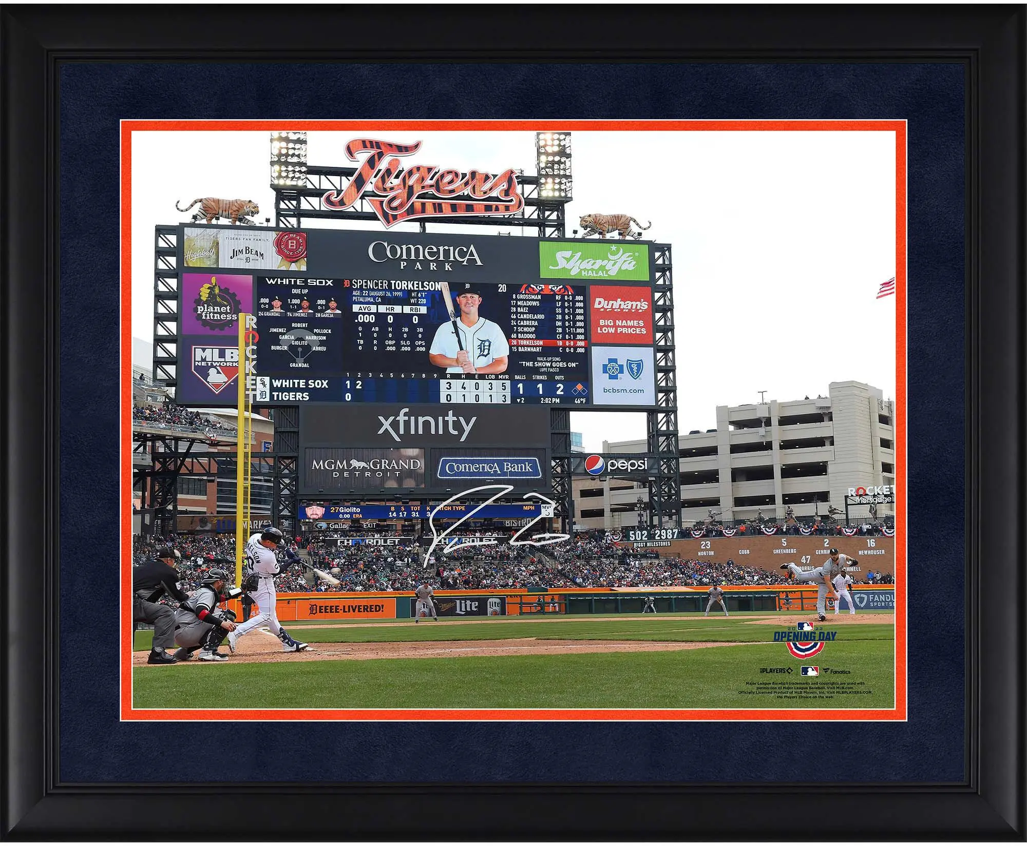 Spencer Torkelson Detroit Tigers Framed Autographed 16" x 20" First At Bat Photograph - Fanatics Authentic Certified