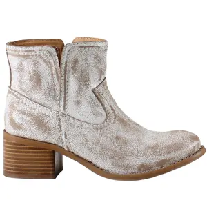 Diba True Womens Walnut Grove Distressed Round Toe  Casual Boots Ankle Mid Heel 2-3" - Off White