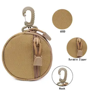 Tactical Molle Pouch EDC Coin Purse Keychain Mini Wallet Trendy Fashion Casual Versatile Outdoor Sports Cycling Hunting Gear Accessories