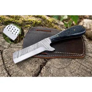 Handmade Fixed Blade Knife | File Steel Blade | Leather Sheath | Outdoor Utility Knife