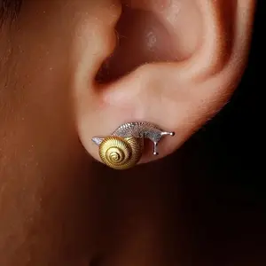 Men’s Titanium Alloy Vintage Snail Design Earrings – Hypoallergenic, Nickel-Free, Durable & Comfortable, Unique Gift Idea