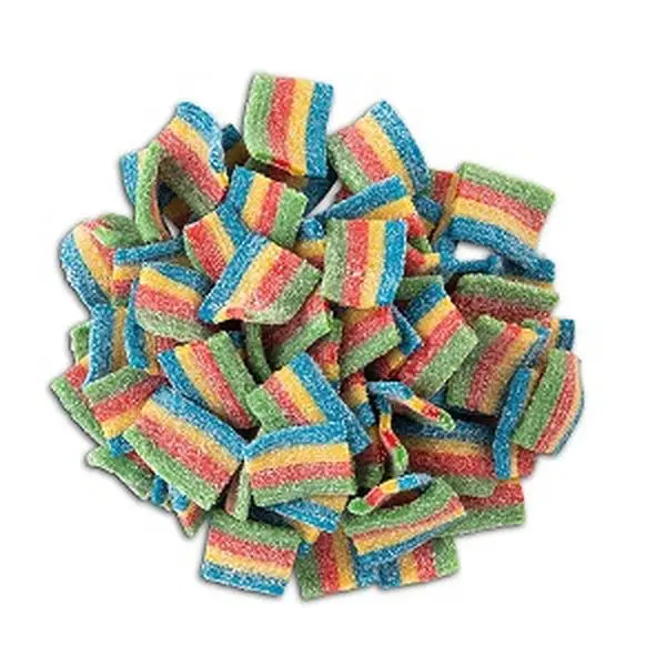 Vegan Fizzy Rainbow Candy Belt Bites - Sweet Sour Candies Vegan Fizzy Rainbow Candy Belt Bites - Sweet Sour Candies