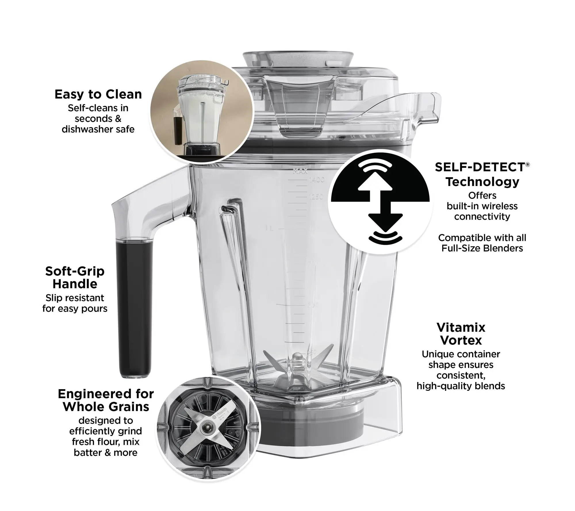 Vitamix 48-ounce Dry Grains Container with Self-Detect Vitamix 48-ounce Dry Grains Container with Self-Detect