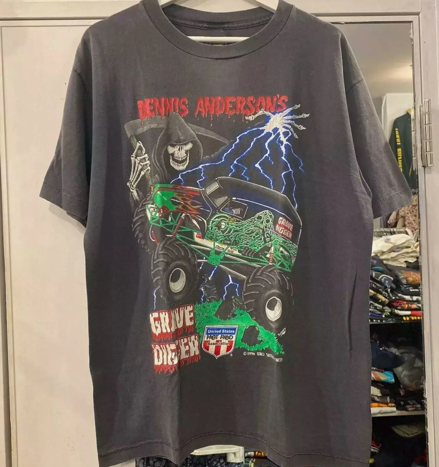 90s Grave Digger Black Retro Style Reprint Digital T-Shirt Size S-5XL