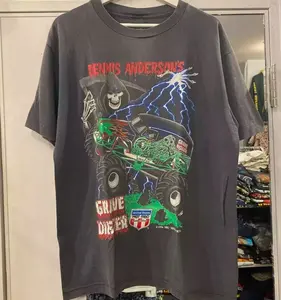 90s Grave Digger Black Retro Style Reprint Digital T-Shirt Size S-5XL