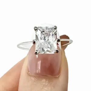 Invisible Glow Ring, 3CT Radiant Cut Floating Solitaire Ring,Affordable Luxury Engagement Ring