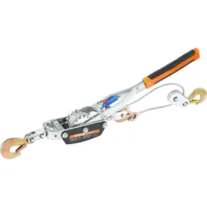 VEVOR Heavy-Duty Ratchet Power Puller Winch, 5 T (11,023 lbs) Pulling Capacity, 11.5 ft Steel Cable, 3 Hooks, Dual Gears, Automotive Hoist Tool for Vehicle Rescue
