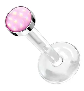 16G Pink Escent Bioflex Labret Post