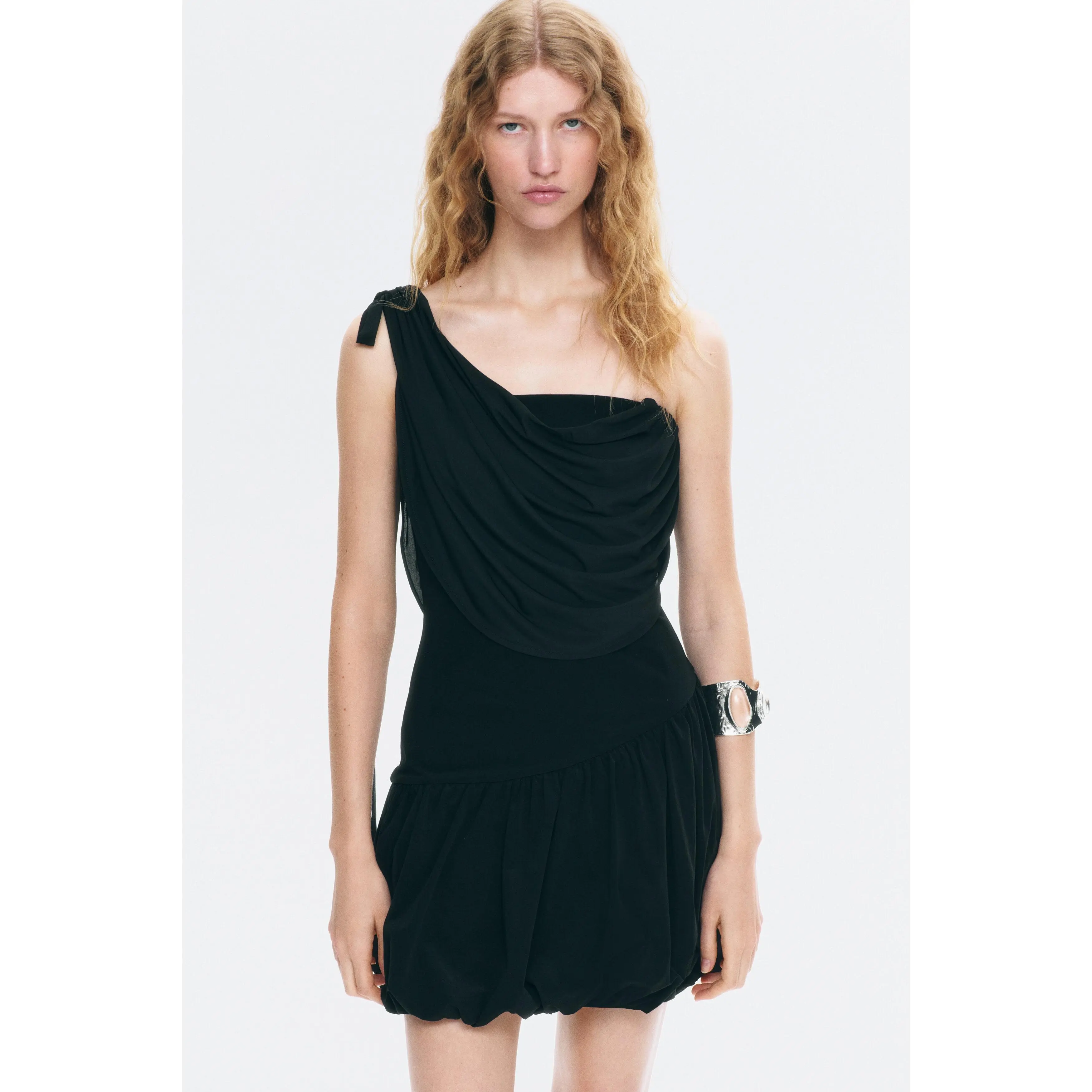 H&M Draped one-shoulder dress