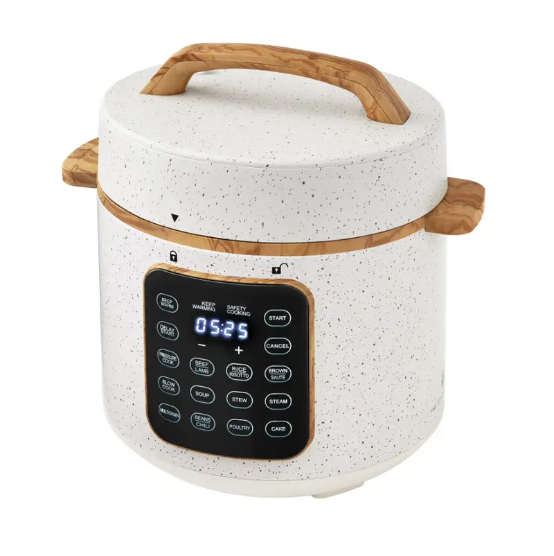 The Pioneer Woman Linen Speckle 6-Quart Pressure Cooker with Touch Control Display