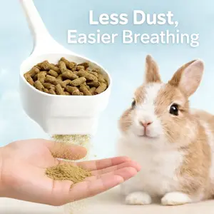 Rabbit Food Sifter Scoop, Food Grade PP Material Dust Removing Spoon, Feeding Spoon for Indoor Bunny, Prevents Allergy Sneezing, Ideal for Rabbit Feeding