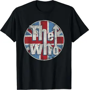 The Who Official Distressed Union Jack Circle Logo T-Shirt