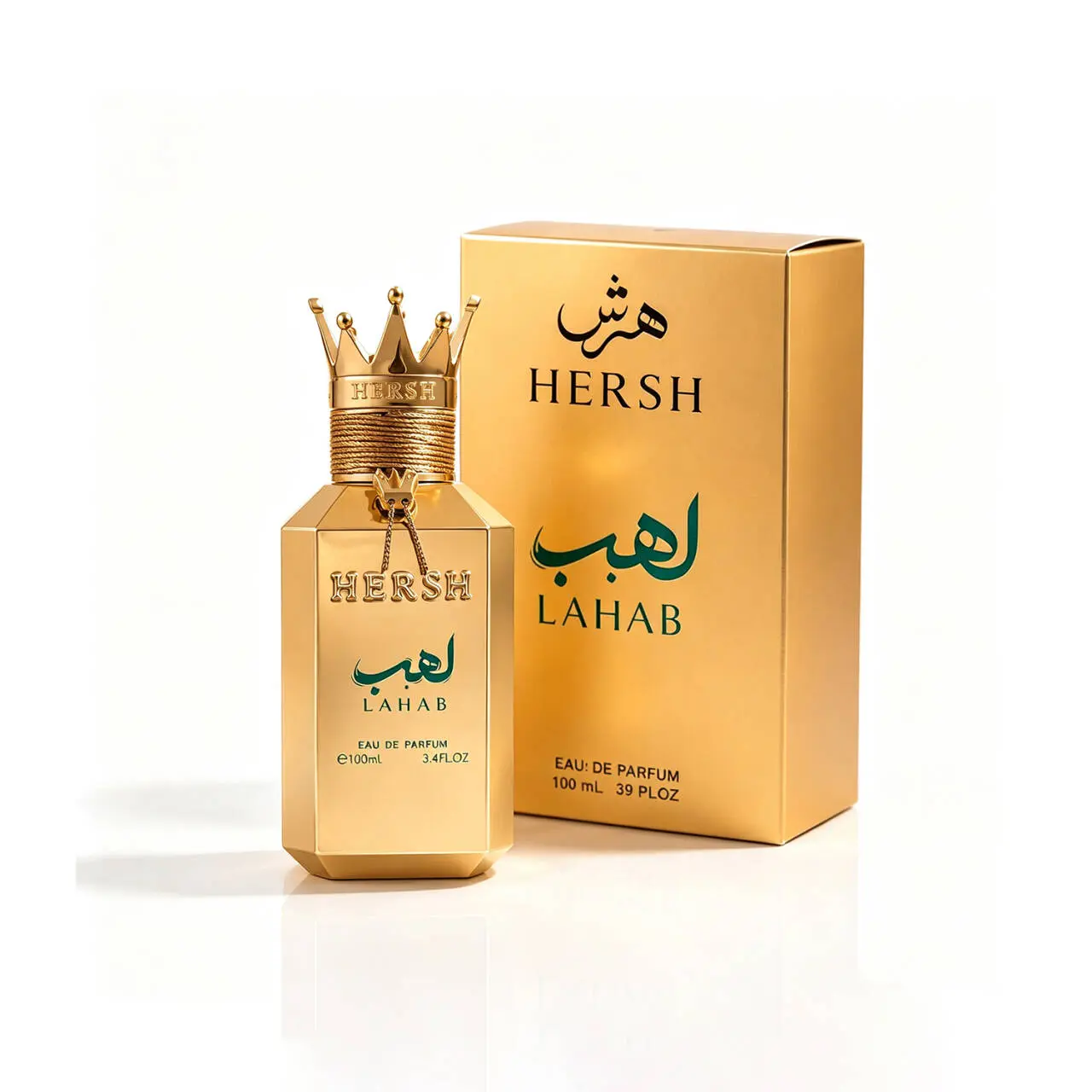 Unisex Hersh Lahab Eau de Parfum Spray - Intense Oriental Woody, Spicy Oud Scent, Long-Lasting Premium Arabian Fragrance, Ideal Gift, 100ml/3.4fl oz, Regular Ed.