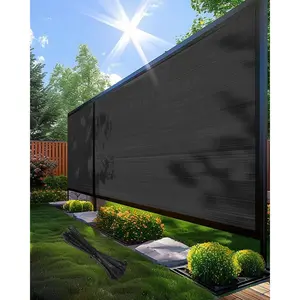 3ft x 50ft  Fence Screen - Heavy Duty Fencing Mesh with Zip Ties, Shade Net Cover for Garden, Patio & Backyard, Black