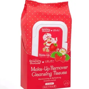 Strawberry Shortcake Makeup Remover Cleansing Tissues Moisturizing & Refreshing 60 Sheets Limited Edition Facial Skin Repair Moisturizer Moisture Pack Hydrate Cleanser Hydrating