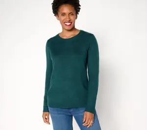 Denim & Co. Essentials Long Sleeve Crew Neck Sweater