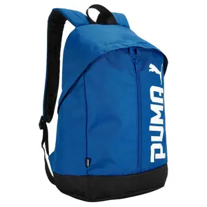 PUMA Printed Fabric Backpack for Outdoor Commuting and Travel, Unisex Couple Style in Navy Blue